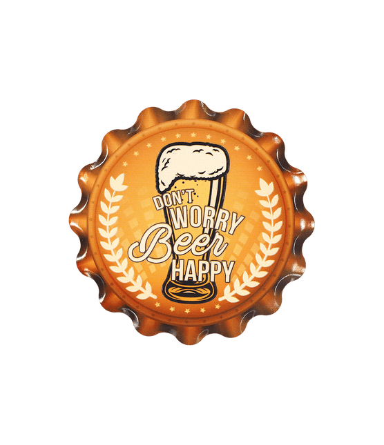 Oranje Onderzetters Dont Worry 11cm van Paper Dreams koop je bij Partywinkel