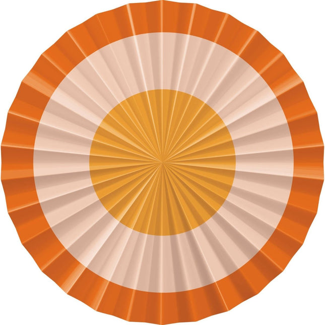 Oranje Papieren Waaiers 35cm 3st van Folat koop je bij Partywinkel