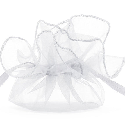 Organza Zakjes Wit 25cm 10st van Partydeco koop je bij Partywinkel