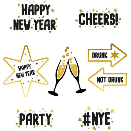 Oud En Nieuw Raamstickers 8st van Folat koop je bij Partywinkel