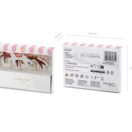 Paard Kaarsen 6cm 3st van Partydeco koop je bij Partywinkel