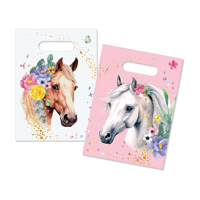 Paard Uitdeelzakjes Wit Roze 6st van WeFiesta koop je bij Partywinkel