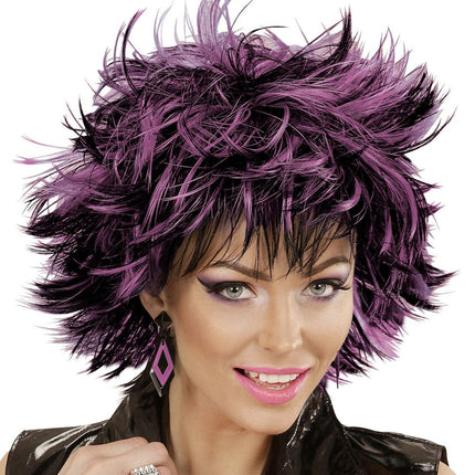 Paars Zwarte Pruik van Widmann koop je bij Partywinkel
