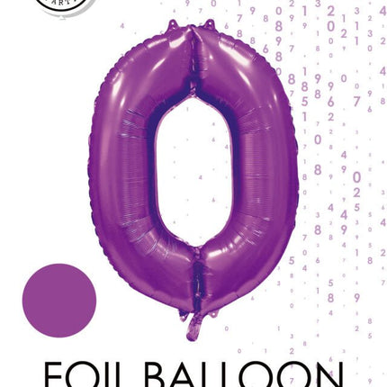 Paarse Cijfer Ballon 0 Jaar Glans 86cm van WeFiesta koop je bij Partywinkel