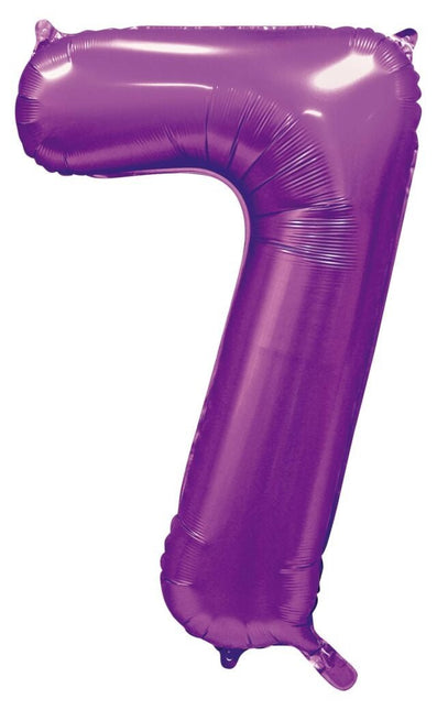 Paarse Cijfer Ballon 7 Jaar Glans 86cm van WeFiesta koop je bij Partywinkel
