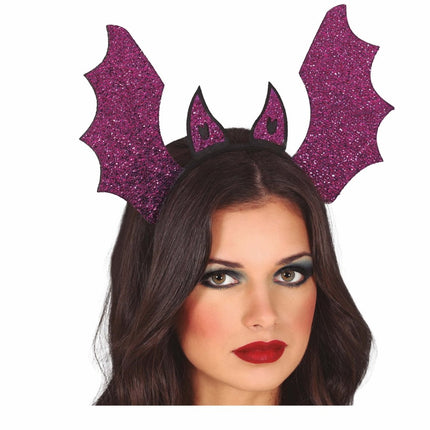 Paarse Halloween Haarband Vleermuis van Fiestas Guirca koop je bij Partywinkel