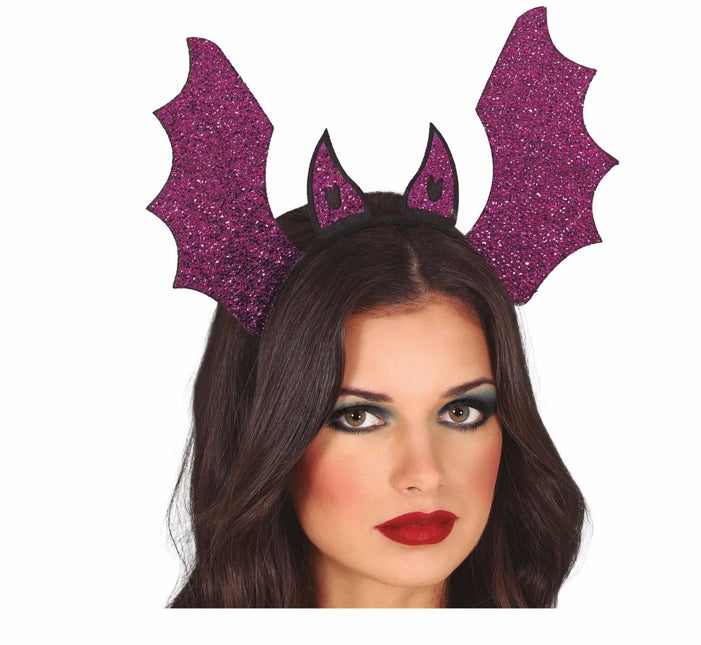 Paarse Halloween Haarband Vleermuis van Fiestas Guirca koop je bij Partywinkel
