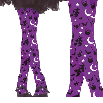 Paarse Halloween Legging Heksen Kind van Fiestas Guirca koop je bij Partywinkel