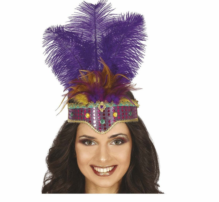 Paarse Hoofdtooi van Fiestas Guirca koop je bij Partywinkel