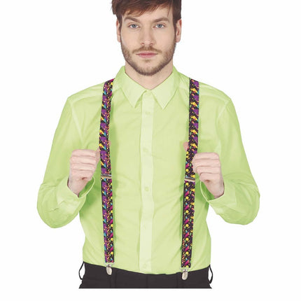 Paarse Jaren 80 Bretels van Fiestas Guirca koop je bij Partywinkel