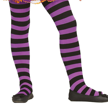 Paarse Legging Gestreept Kind van Fiestas Guirca koop je bij Partywinkel