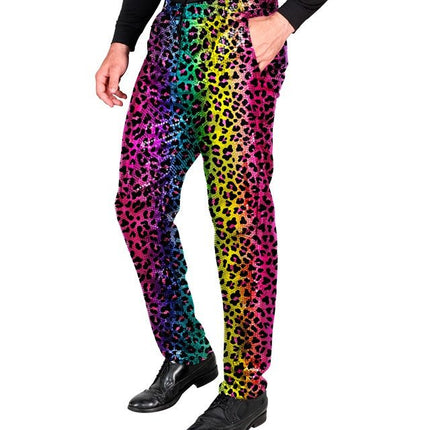 PAILLETTEN BROEK REGENBOOG LUIPAARD van Widmann koop je bij Partywinkel
