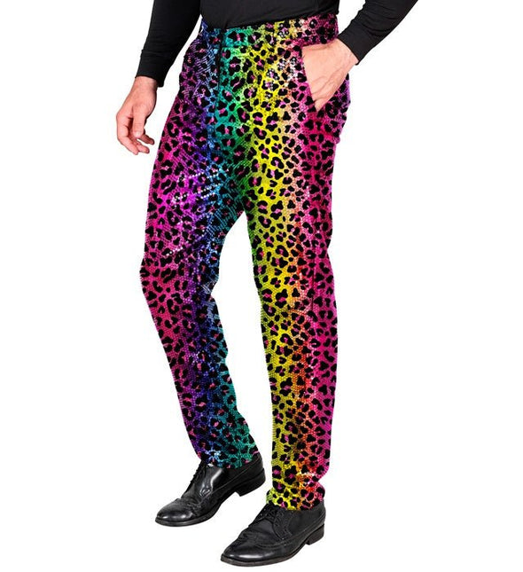 PAILLETTEN BROEK REGENBOOG LUIPAARD van Widmann koop je bij Partywinkel
