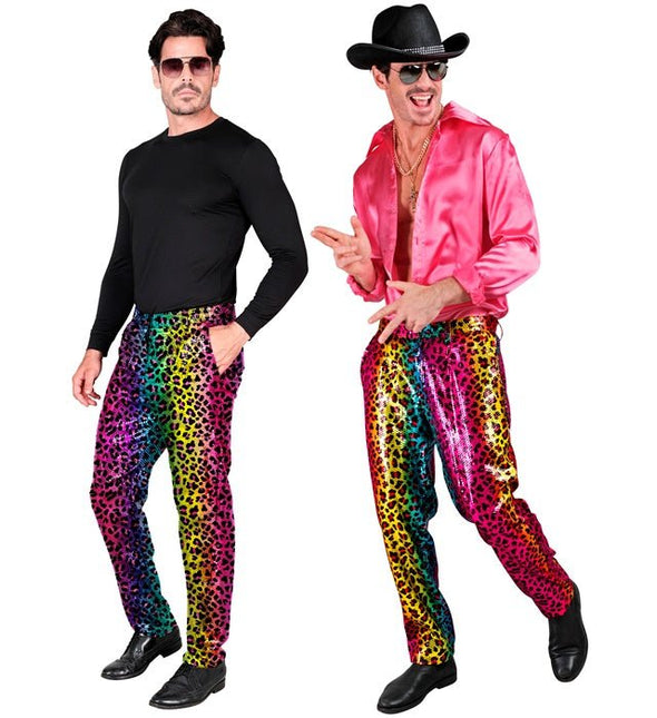 PAILLETTEN BROEK REGENBOOG LUIPAARD van Widmann koop je bij Partywinkel