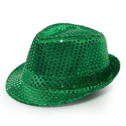 Pailletten Hoedje Groen met Licht incl Batterijen van Partychimp koop je bij Partywinkel