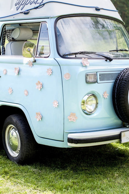 Papieren Bloemen Roze Pastel 3st van Partydeco koop je bij Partywinkel