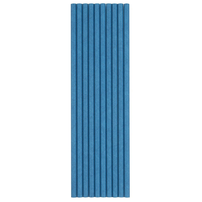 Papieren Rietjes Blauw 10st van Unique koop je bij Partywinkel