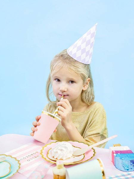 Papieren Rietjes Goud Wit Metallic 19,5cm 10st van Partydeco koop je bij Partywinkel