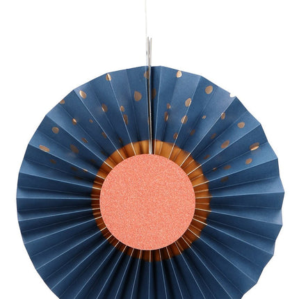 Papieren Waaiers Blauw 35cm 3st van Folat koop je bij Partywinkel