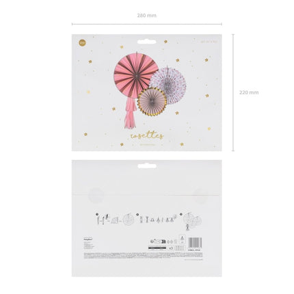 Papieren Waaiers Bloemen 3st van Partydeco koop je bij Partywinkel