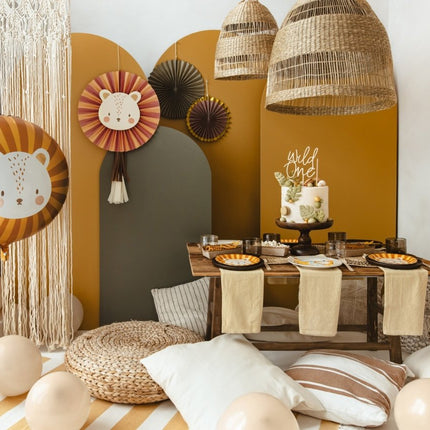 Papieren Waaiers Leeuw 3st van Partydeco koop je bij Partywinkel