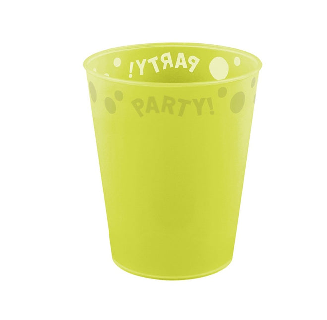 Party Beker Neon Geel 250ml van Procos koop je bij Partywinkel