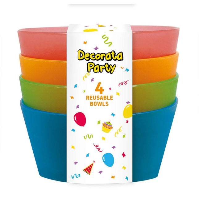 Party Reusable Products Reusable Semi Transparent Bowls 13Cm 4 Colors Assorted 4St van Procos koop je bij Partywinkel