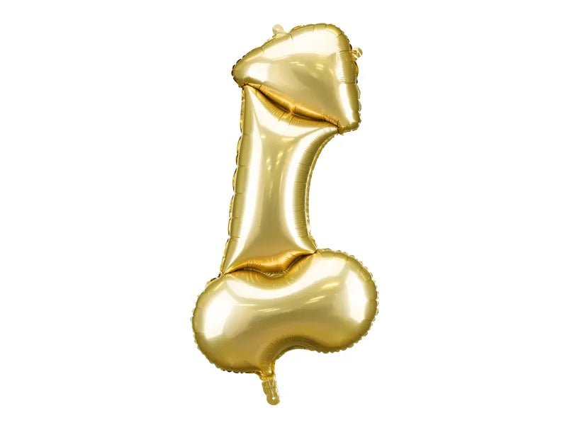 Penis Helium Ballon Goud Leeg 55cm van Partydeco koop je bij Partywinkel