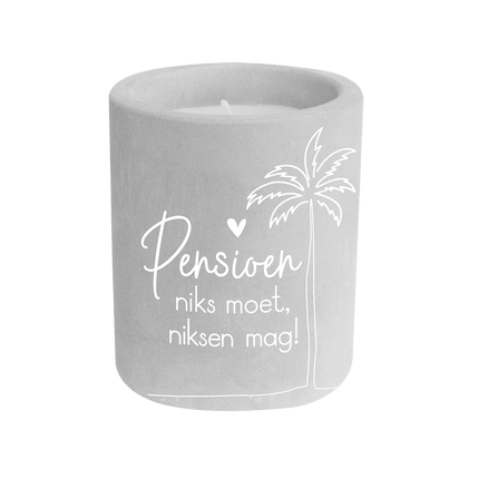 Pensioen Cement Kaars Grijs 8cm van Paper Dreams koop je bij Partywinkel