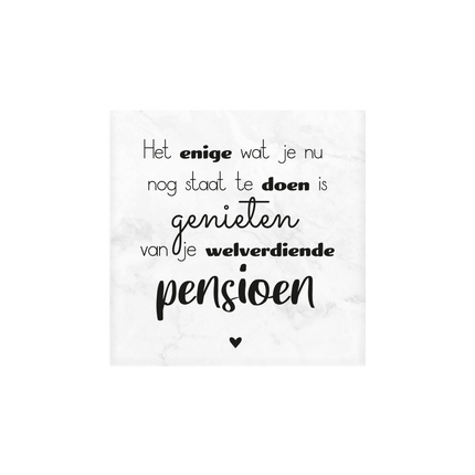 Pensioen Onderzetter 10cm van Paper Dreams koop je bij Partywinkel