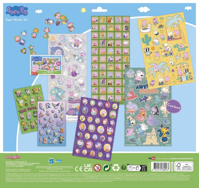 Peppa Pig Stickerset Groot van Bambolino koop je bij Partywinkel