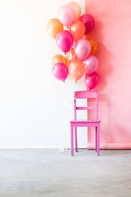 Perzik Roze Ballonnen Chroom 33cm 15st van Folat koop je bij Partywinkel