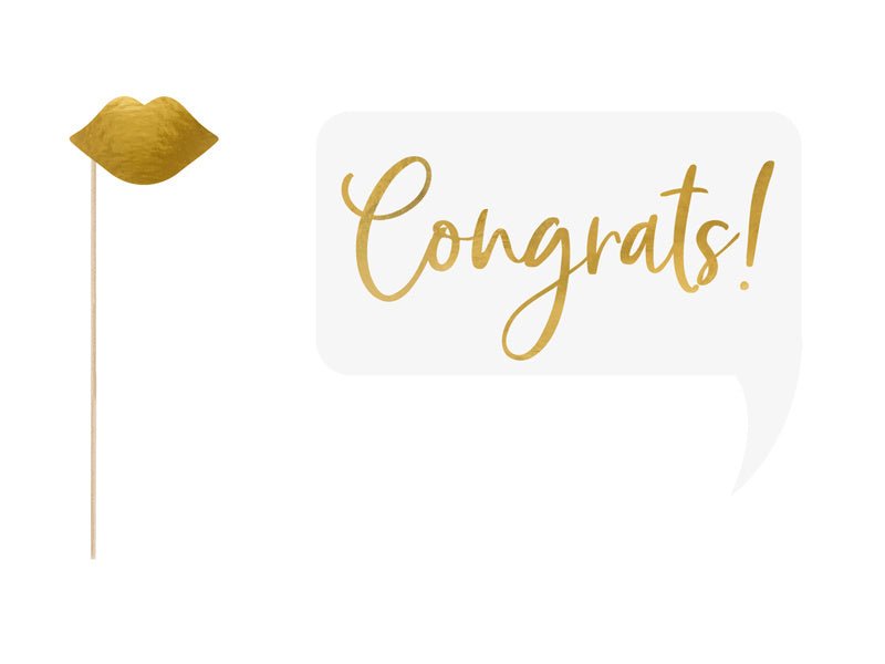 Photobooth Bruiloft Goud 10st van Partydeco koop je bij Partywinkel