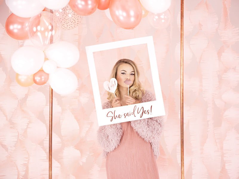 Photobooth Bruiloft Rose Goud 12st van Partydeco koop je bij Partywinkel