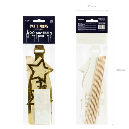 Photobooth Let'S Celebrate Goud 8st van Partydeco koop je bij Partywinkel