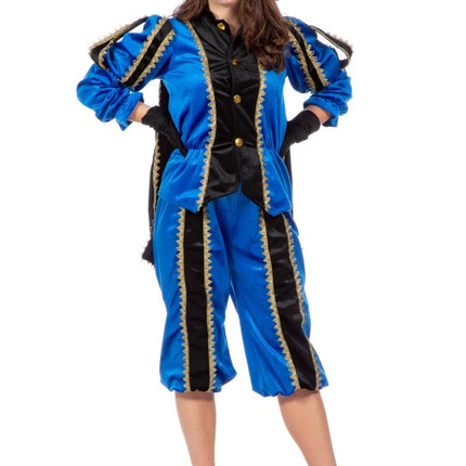 Pietenpak Blauw Fluweel van Wilbers & Wilbers koop je bij Partywinkel