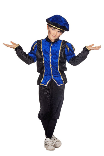 Pietenpak Kind Blauw/Zwart Luxe van Wilbers & Wilbers koop je bij Partywinkel