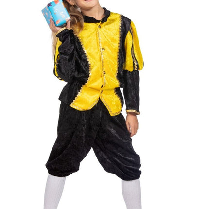 Pietenpak Kind Geel/Zwart Luxe van Wilbers & Wilbers koop je bij Partywinkel