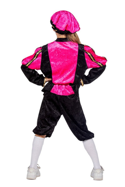 Pietenpak Kind Roze/Zwart Luxe van Wilbers & Wilbers koop je bij Partywinkel