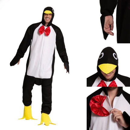 Pinguin Onesie Zwart Wit van Partychimp koop je bij Partywinkel