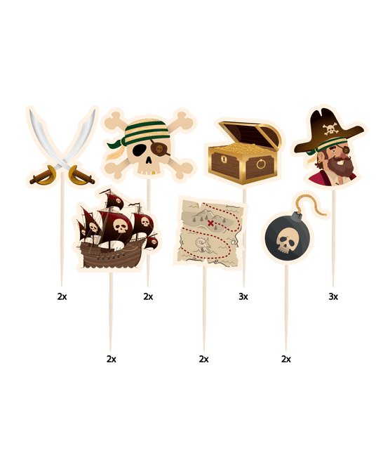 Piraat Cocktailprikkers 6,5cm van Paper Dreams koop je bij Partywinkel