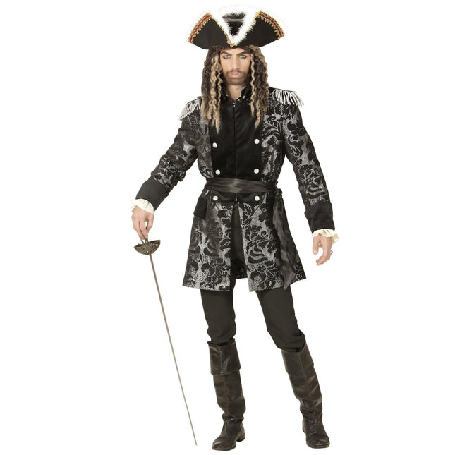 Piraat Jas Zwart Zilver Heren van Widmann koop je bij Partywinkel