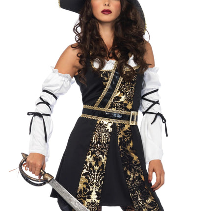 Piraat Jurk Zwart Wit Dames Leg Avenue van Leg Avenue koop je bij Partywinkel