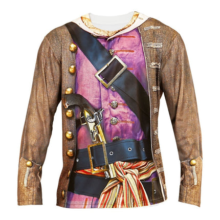 Piraat Shirt Bruin Heren van Widmann koop je bij Partywinkel