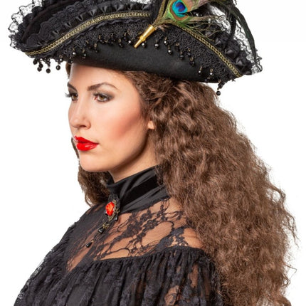 Piraten Hoed Met Pauwenveer van Orlob koop je bij Partywinkel