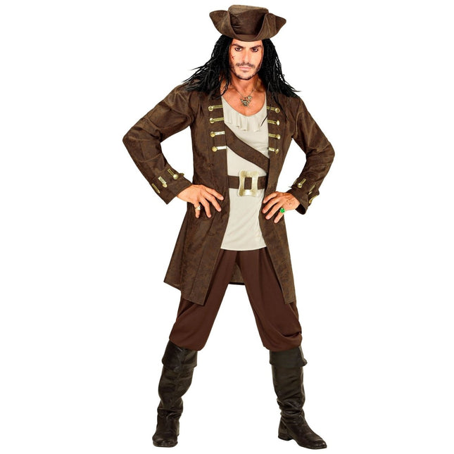 Piratenpak Taupe Bruin Nude Heren van Widmann koop je bij Partywinkel