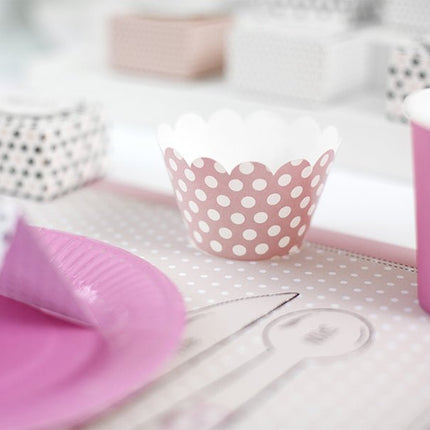 Placemats Roze Zwart 40cm 6st van Partydeco koop je bij Partywinkel