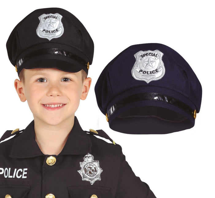 Politie Pet Zwart Kind van Fiestas Guirca koop je bij Partywinkel