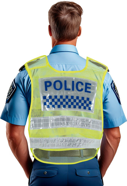 Politie Vest Blauw Geel van Fiestas Guirca koop je bij Partywinkel