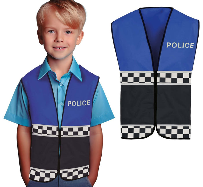 Politie Vest Zwart Blauw Kind van Fiestas Guirca koop je bij Partywinkel